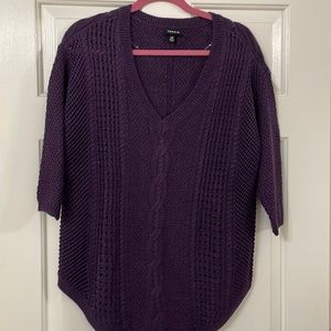 Glittery shimmery purple torrid size 00 v-neck sweater